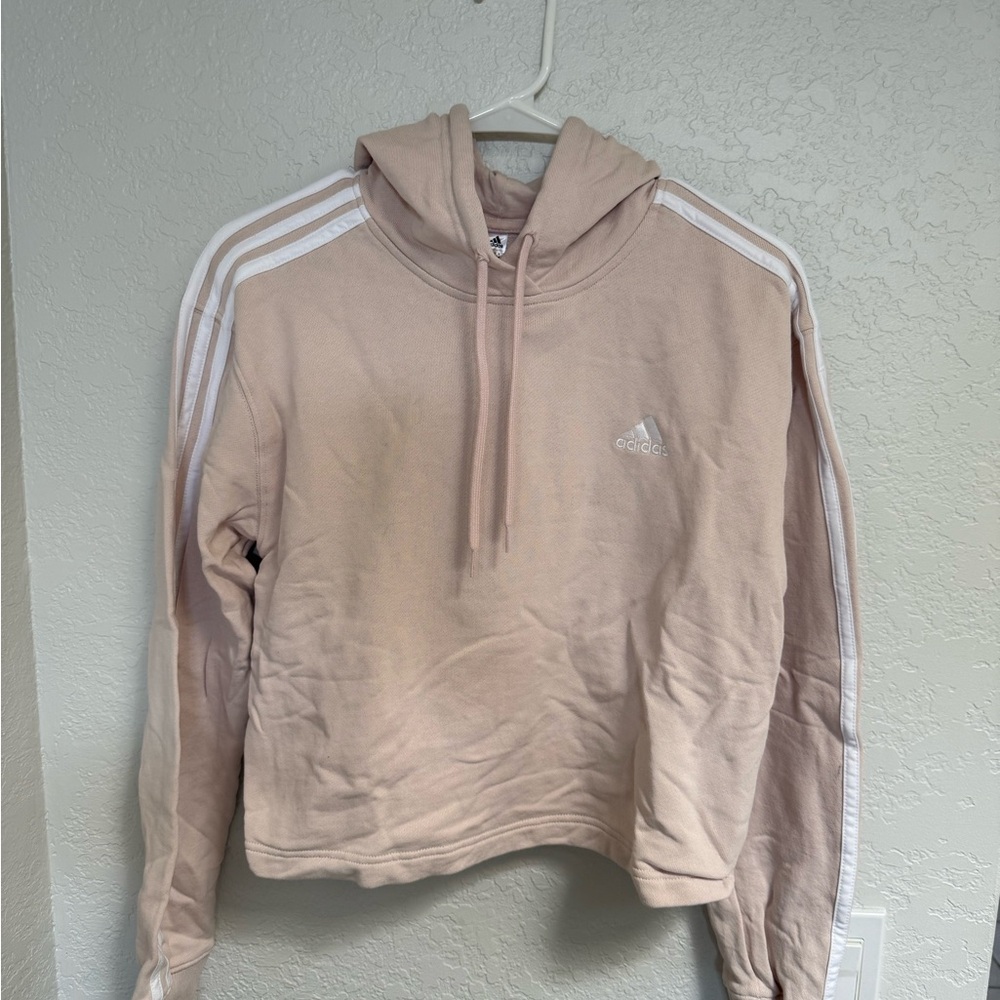 adidas Pale Blush Pink Hooded Sweatshirt with Trefoil Logo